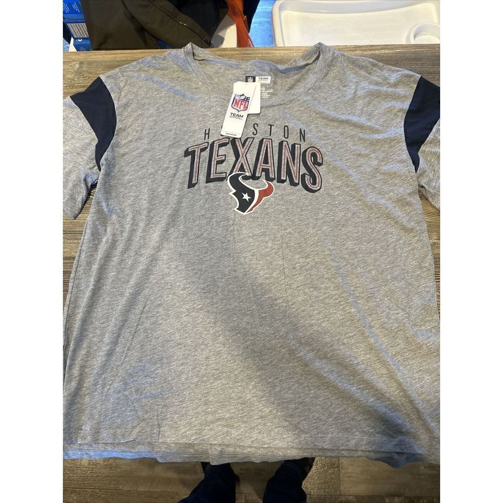 NWT NFL Houston Texans Womens Size XXL T-Shirt Gray Short Sleeve. 1